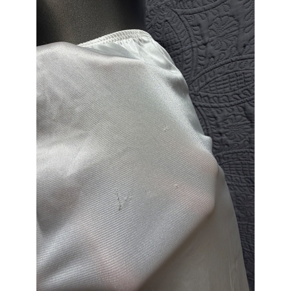 Vintage Ivory Nylon Half Slip Lace Trim Side Slit Elastic Waist Size Medium - Picture 13 of 13